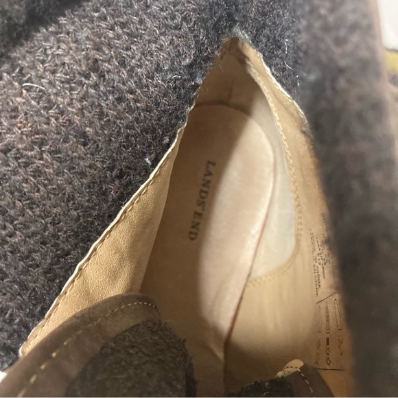 Lands’ End Brown Leather Suede Tassel Wedge Boots size 7.5 - Picture 6 of 8